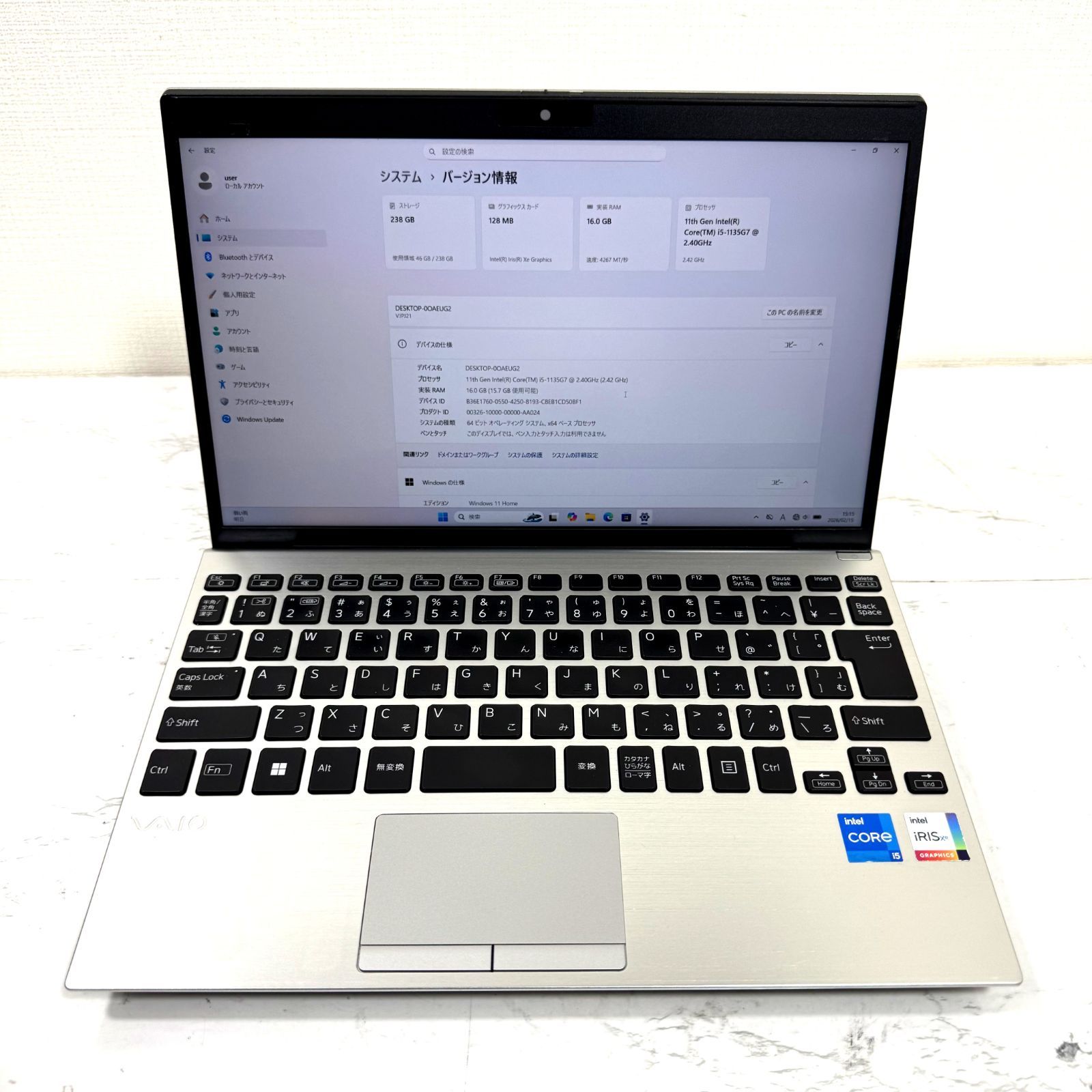 VAIO VJPJ21 Core i5 16GB 256GB Win11 中古 - メルカリ