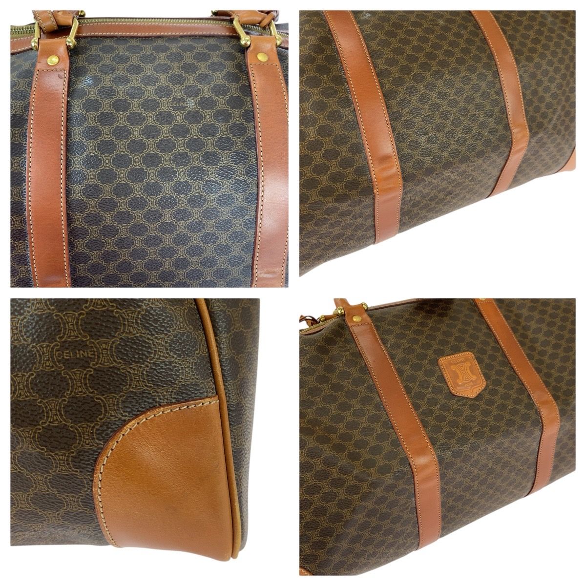 美品 CELINE セリーヌ ヴィンテージ マカダム ブラウン ゴールド金具