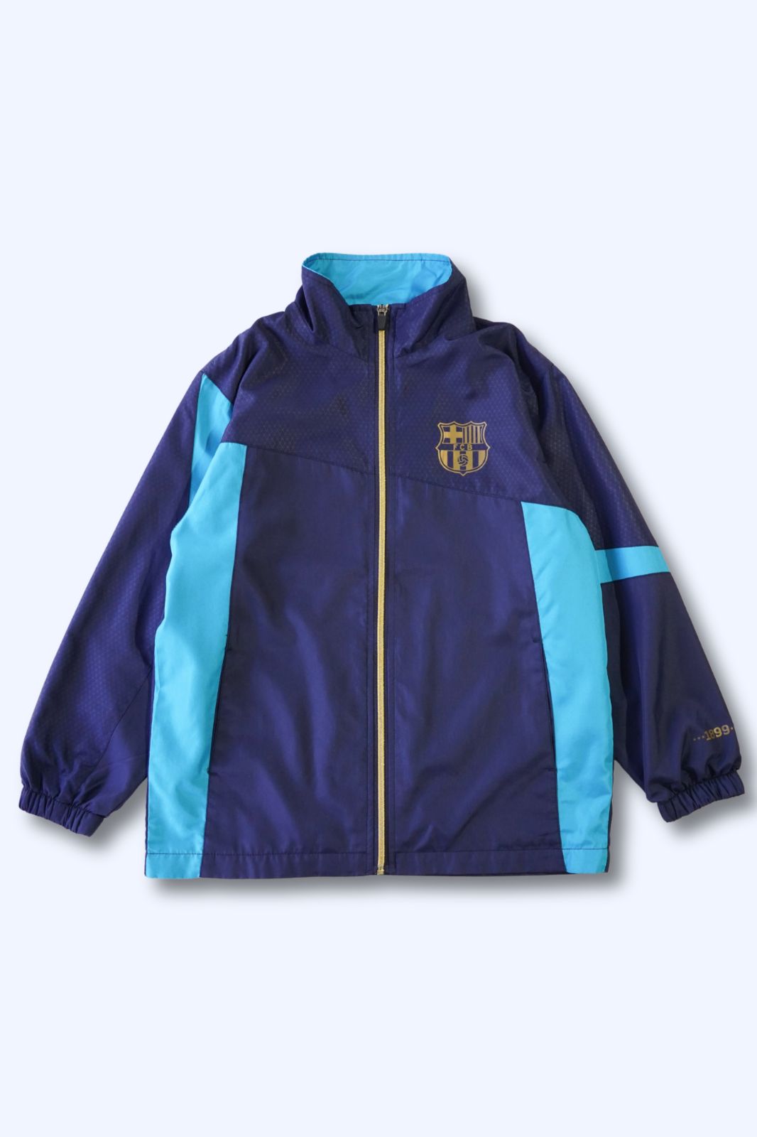 FCバルセロナ ジュニア140 ウィンドブレーカー ネイビー×ターコイズ 美