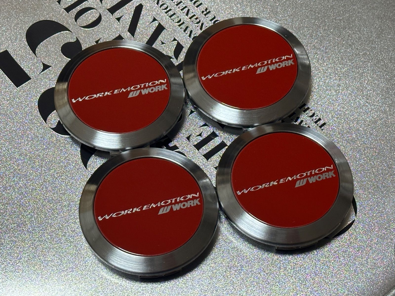 WORK ワーク エモーション センターキャップ 4個1セット レッド