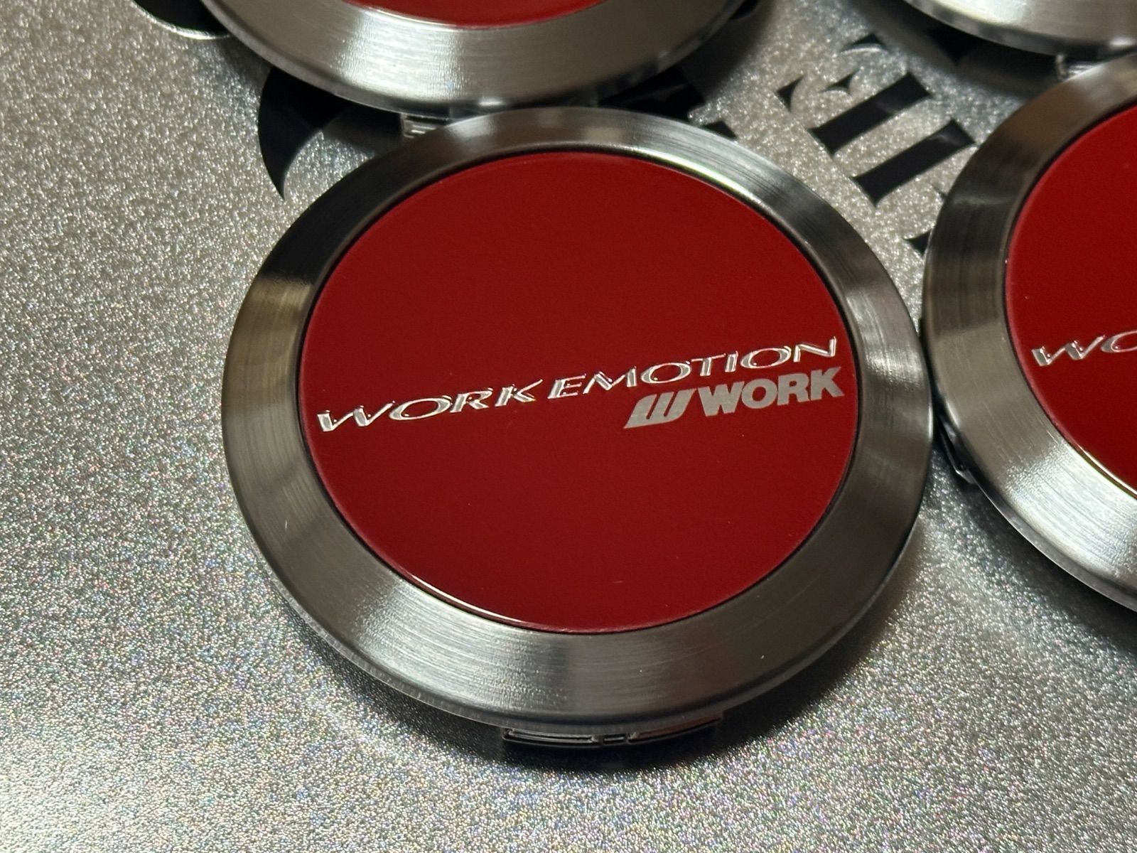 WORK ワーク エモーション センターキャップ 4個1セット レッド