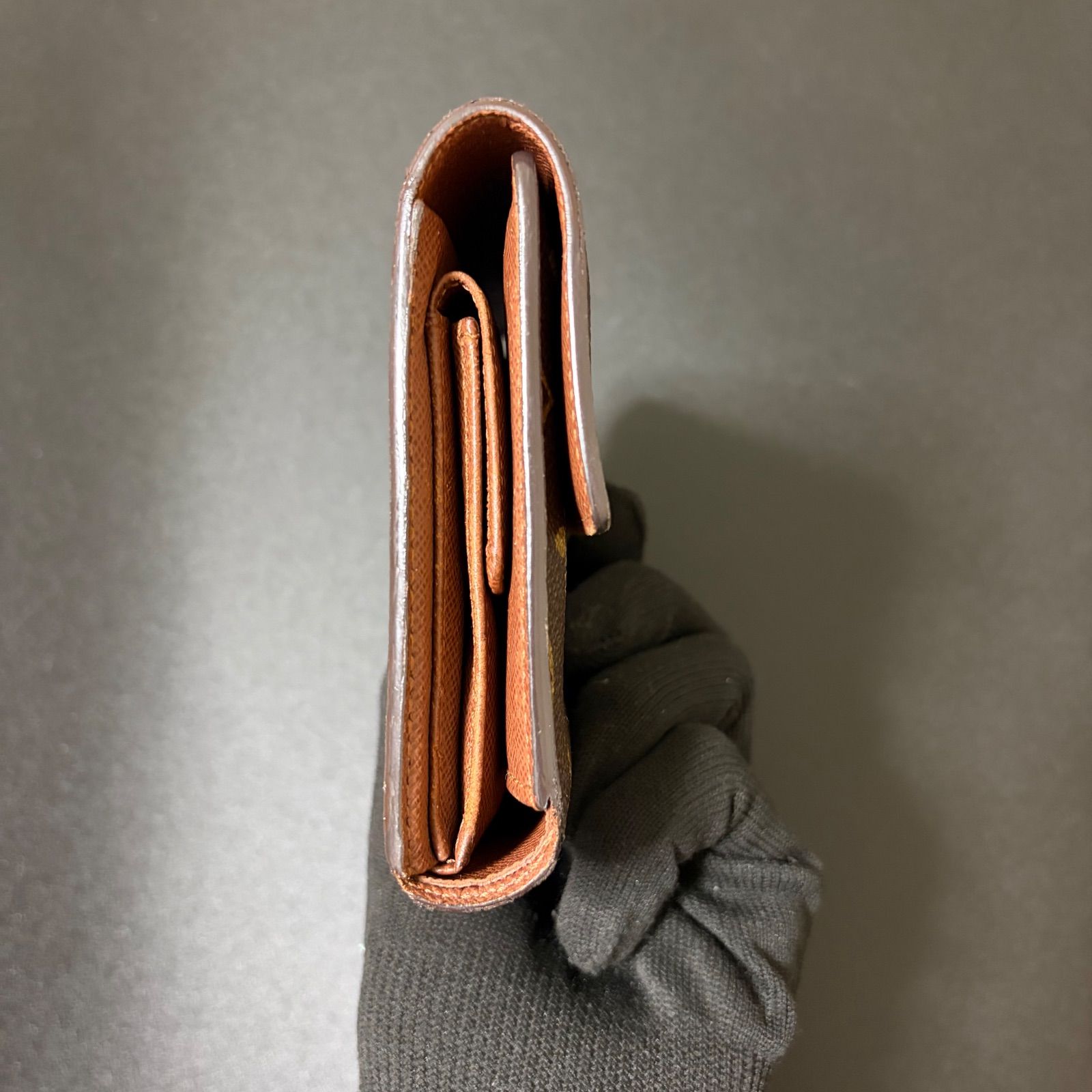 v90 ポルト トレゾール エテュイ パピエ モノグラム 3つ 三つ 折り