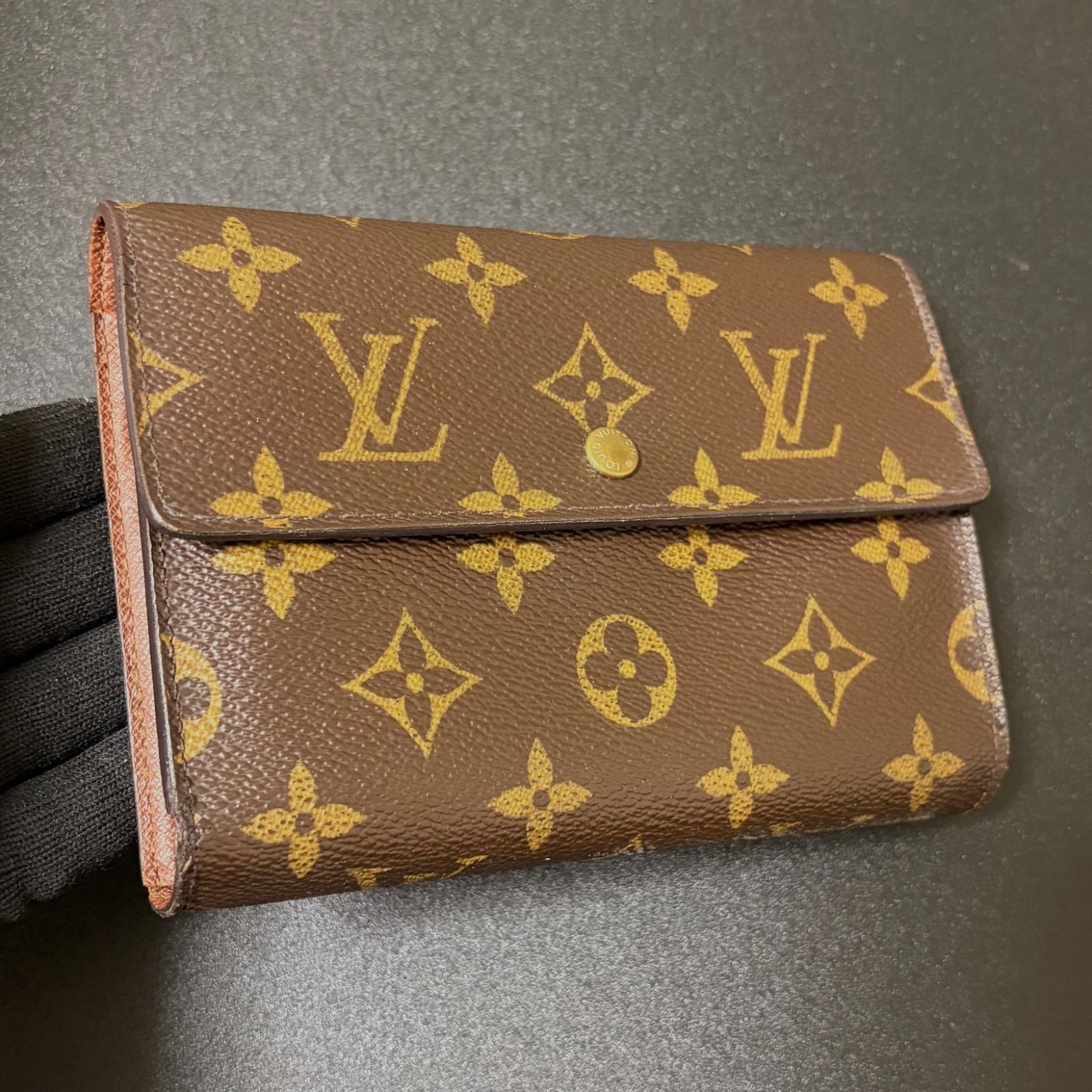 v90 ポルト トレゾール エテュイ パピエ モノグラム 3つ 三つ 折り