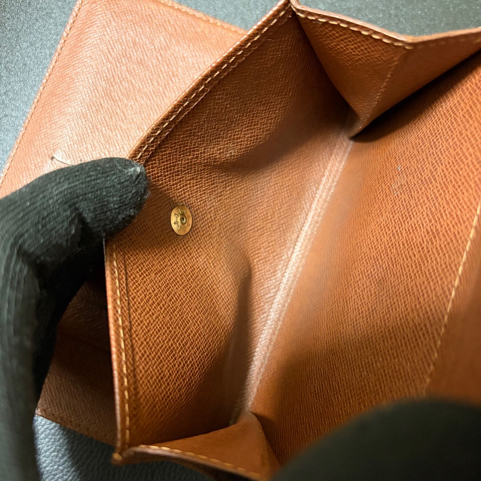 v90 ポルト トレゾール エテュイ パピエ モノグラム 3つ 三つ 折り