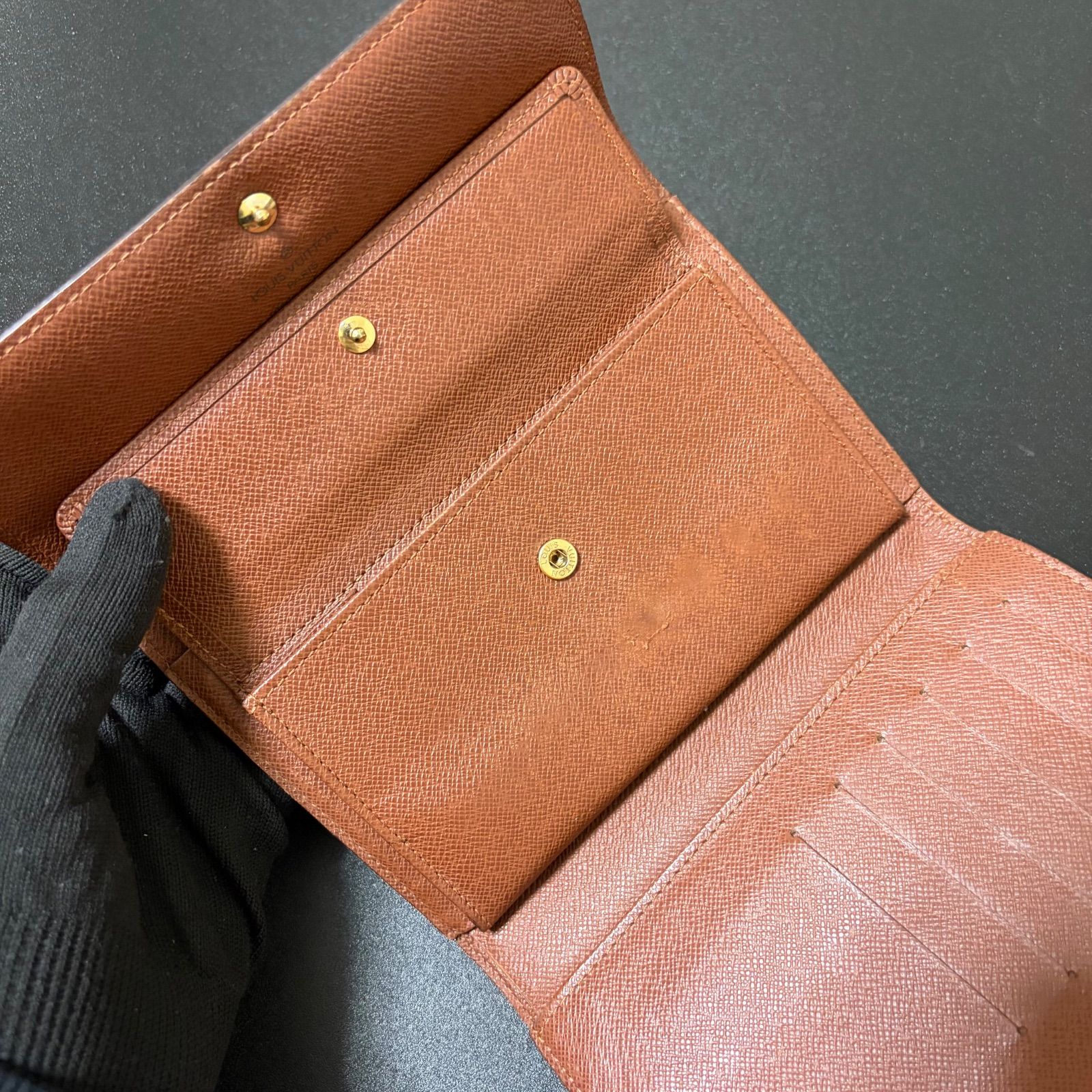 v90 ポルト トレゾール エテュイ パピエ モノグラム 3つ 三つ 折り