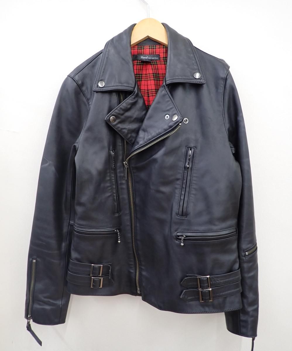 ☆4474☆HARUF ハルフ 馬革 ホースレザー ダブルライダースジャケット