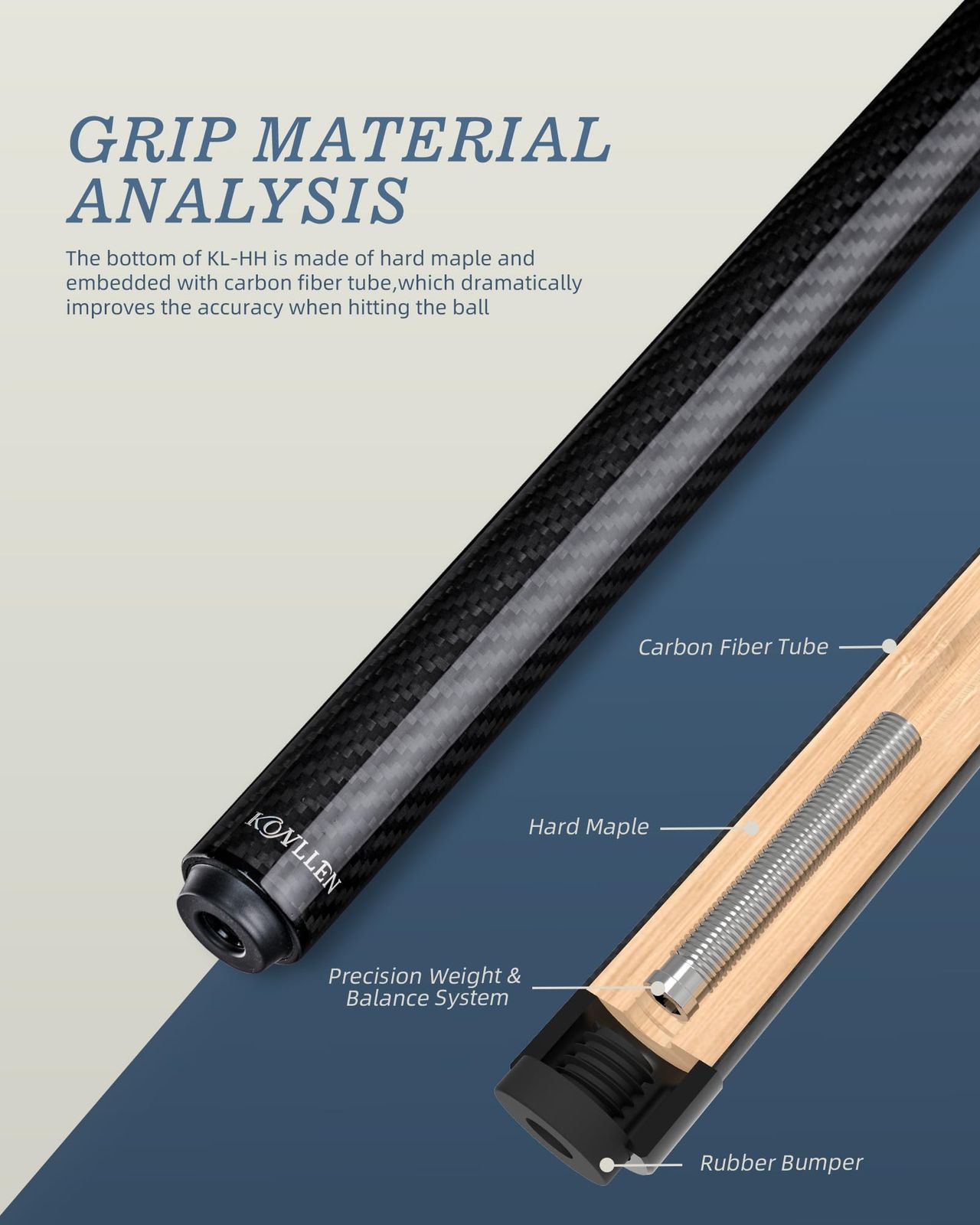 新品 KONLLEN カーボンファイバーブレイクキュー プロフェッショナル