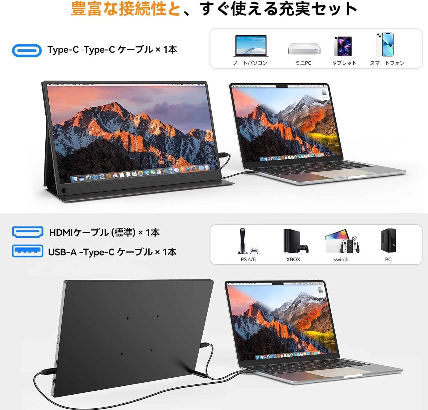 EVICIV モバイルモニター 15.6インチ【卓上スタンド付き】FHD モバイル