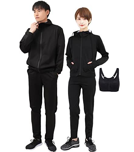 迅速に発送 Smarty 世界代表選手も愛用-動画付 サウナスーツ レディース メンズ ダイエット 上下セット ３点セット 洗濯可 大量発汗 ランニング ウォーキング スポーツブラ付 エクササイズ fc954ca5