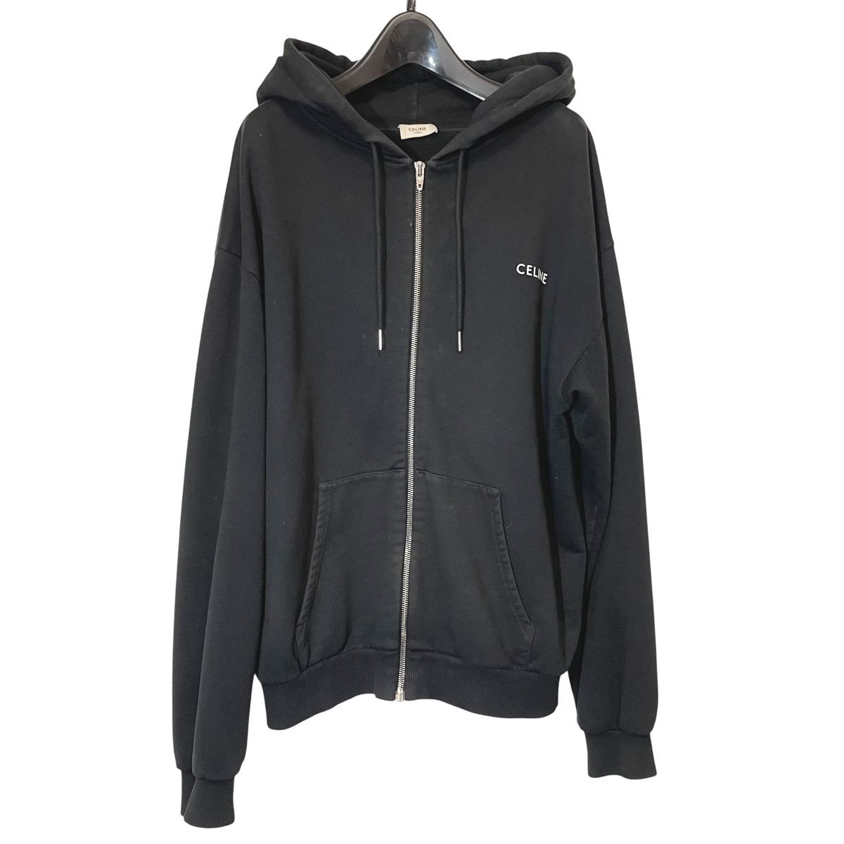 中古】CELINE セリーヌ ロゴジップアップパーカー ブラック 2Y28B670Q 