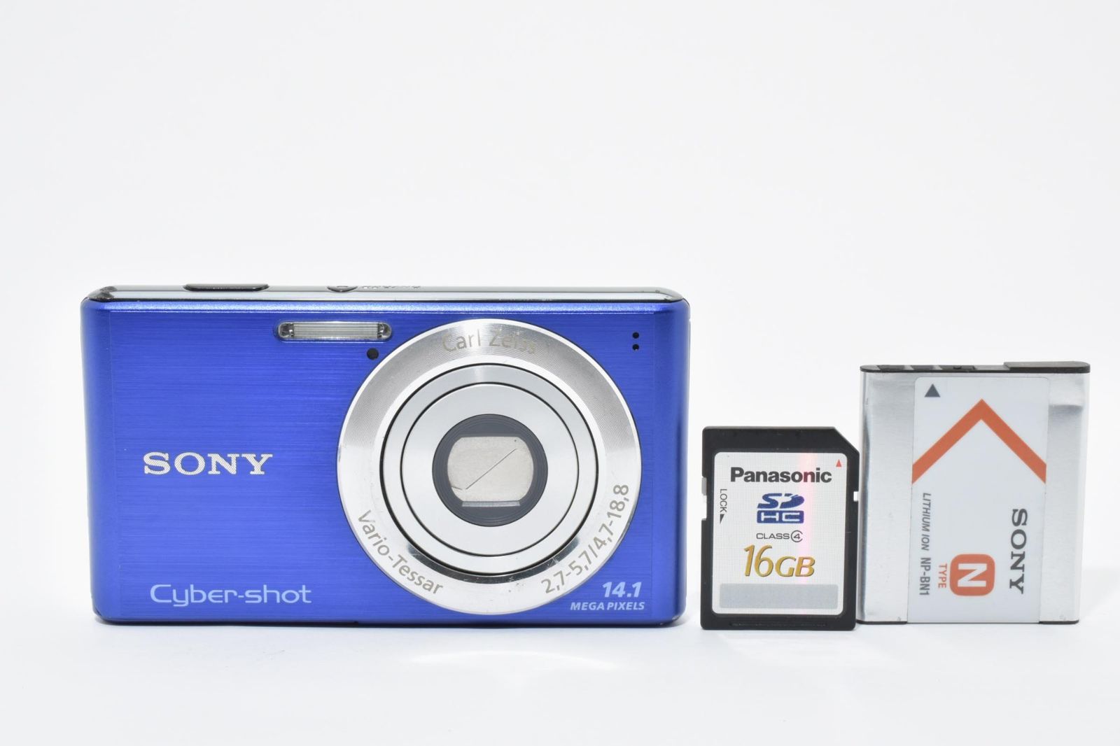 実用光学美品】Sony ソニー DSC-W530 青 ブルー Cyber-shot