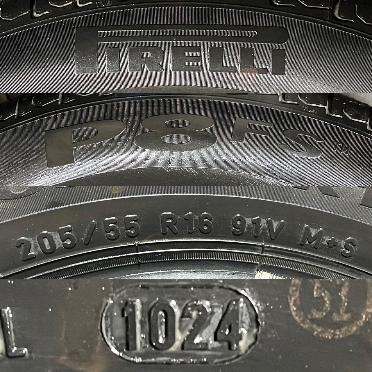 2024年製 約9.2～9.6分山 ピレリ PIRELLI P8 FS 205/55R16 4本 h_1266