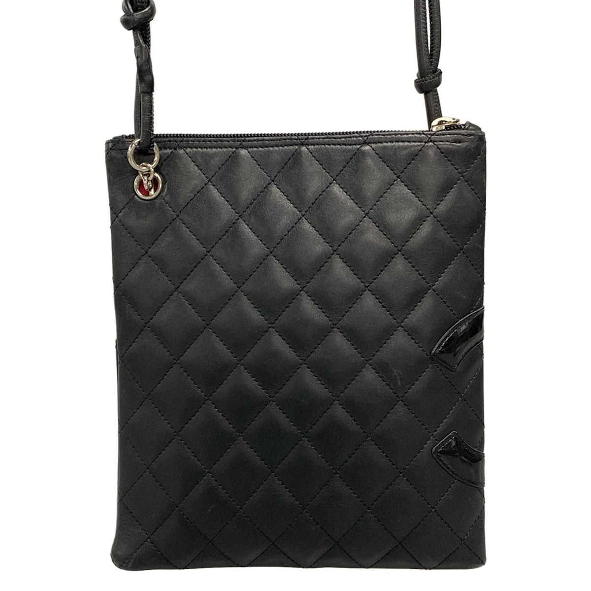 CHANEL(シャネル) ショルダーバッグ カンボンライン 黒 シルバー金具
