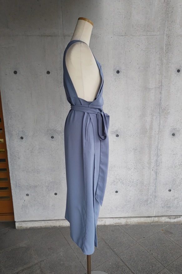 茶道お稽古に最適。羽織って着る「美シルエット」ロングエプロン【4L