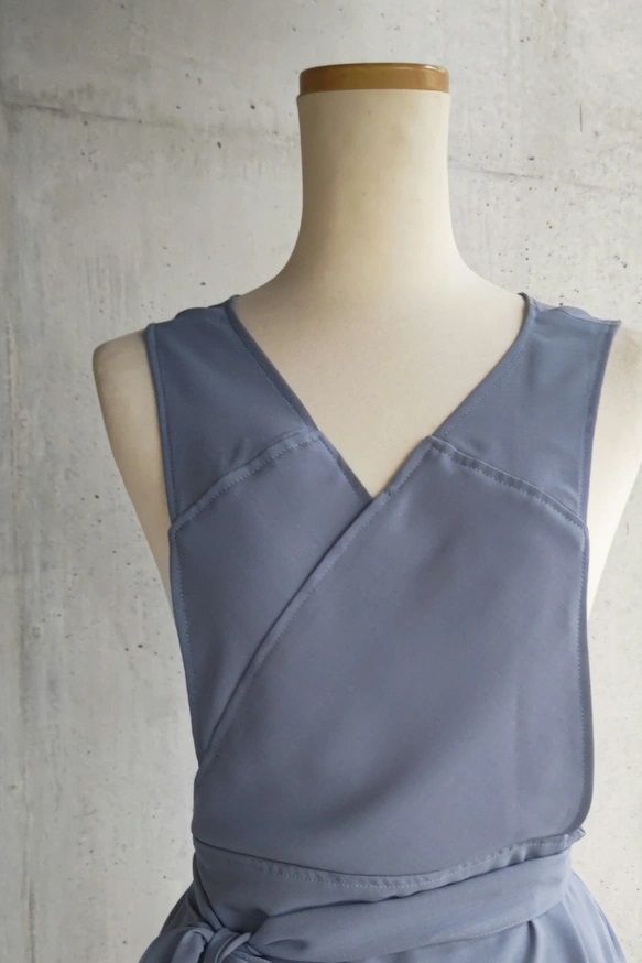 茶道お稽古に最適。羽織って着る「美シルエット」ロングエプロン【4L