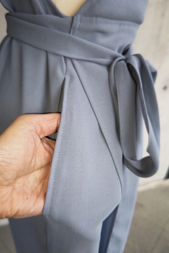 茶道お稽古に最適。羽織って着る「美シルエット」ロングエプロン【4L