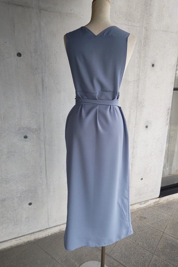 茶道お稽古に最適。羽織って着る「美シルエット」ロングエプロン【4L