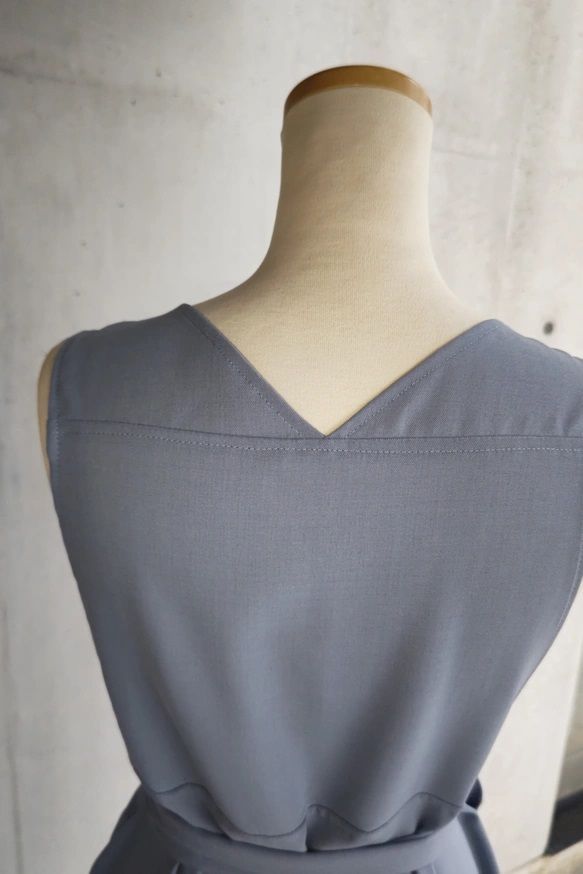 茶道お稽古に最適。羽織って着る「美シルエット」ロングエプロン【7L