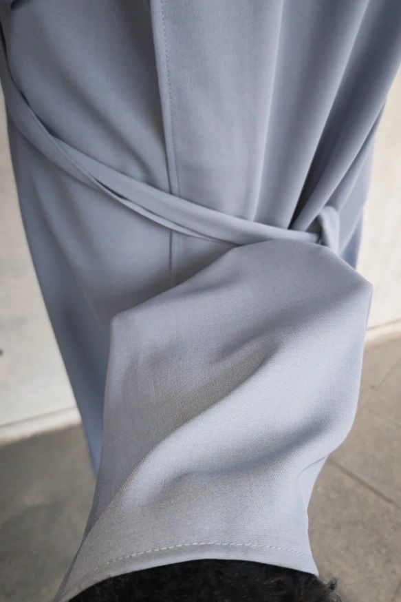 茶道お稽古に最適。羽織って着る「美シルエット」ロングエプロン【7L