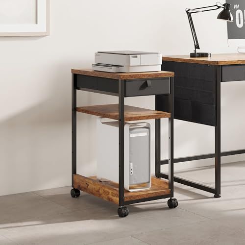 パソコンラック サイドワゴン 引き出し付き サイドテーブル pcラック