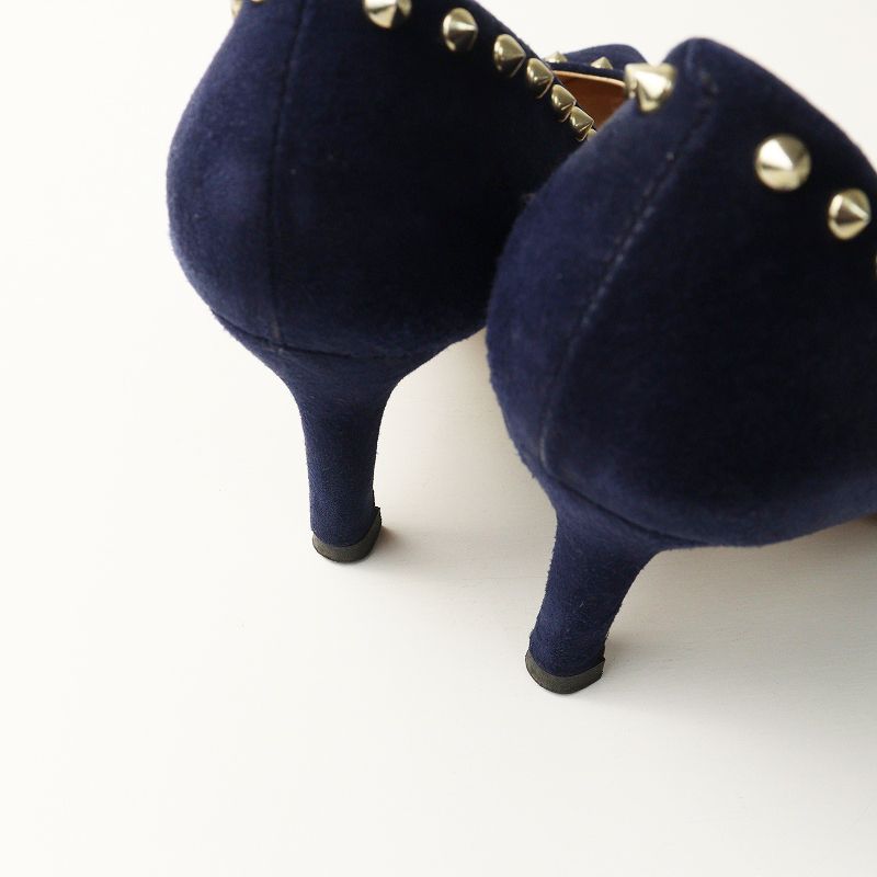 ペリーコ PELLICO スタッズスエードポインテッドトゥパンプス 36