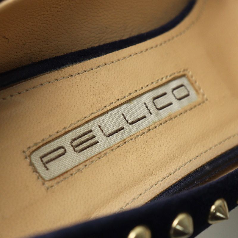 ペリーコ PELLICO スタッズスエードポインテッドトゥパンプス 36