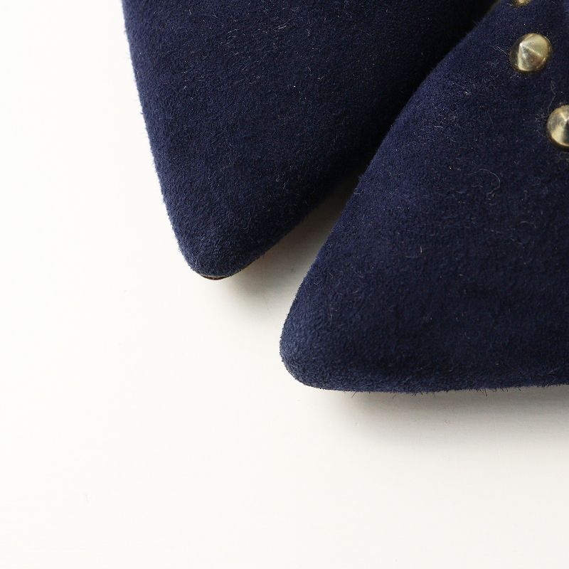 ペリーコ PELLICO スタッズスエードポインテッドトゥパンプス 36