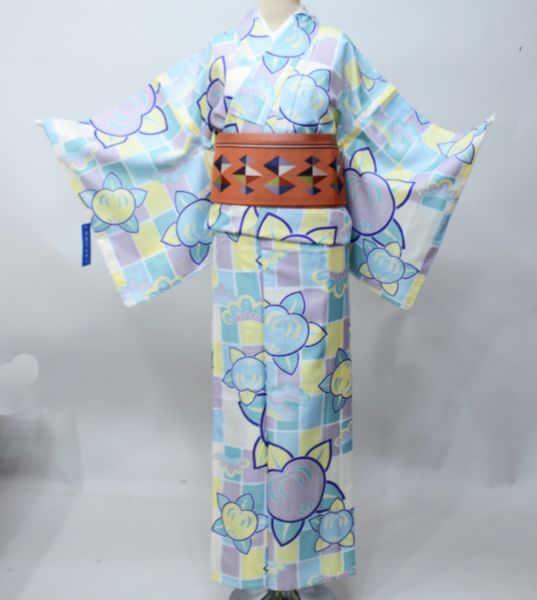 小紋 夏用 単衣 仕立て上がり 単品 Mサイズ ポリエステル100