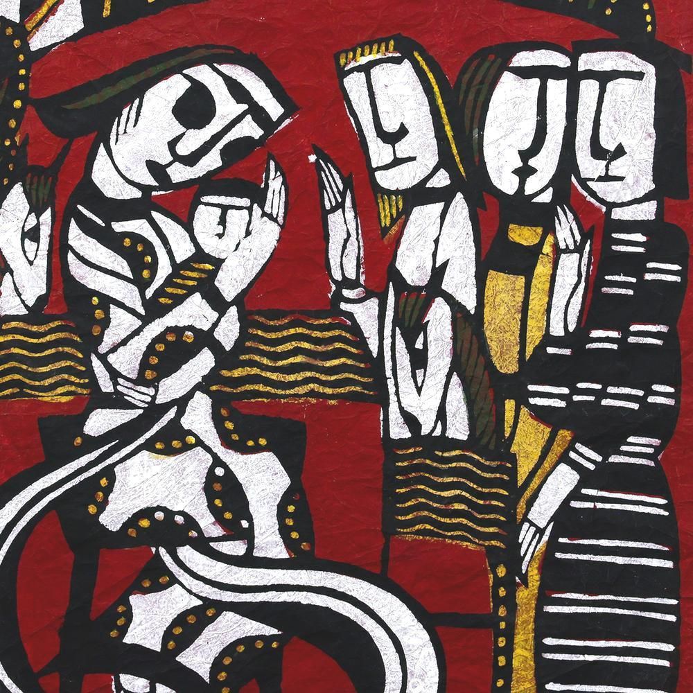 渡邊禎雄 真作】【WISH】渡辺禎雄 型染版画 15号大 大作 1972年作 直筆サイン