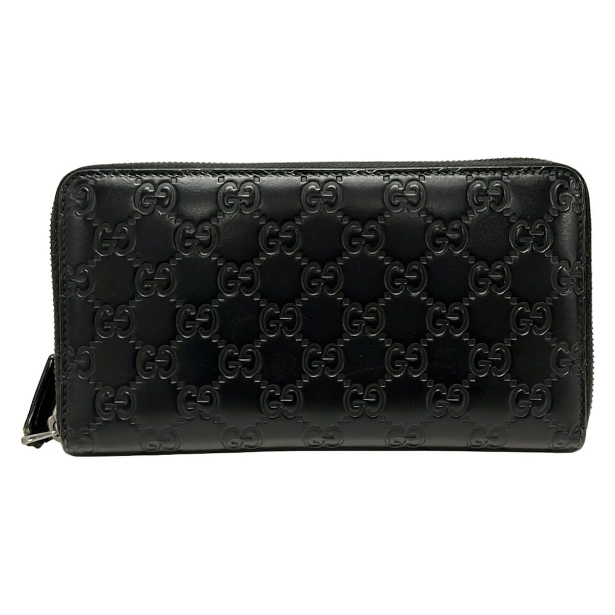 GUCCI(グッチ) 長財布 - 447906 黒 ラウンドファスナー レザー 【公式 