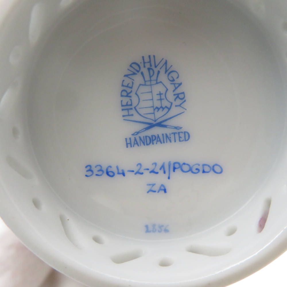 美品 Herend ヘレンド ポワッソン(赤) POGDO ティーカップ＆ソーサー