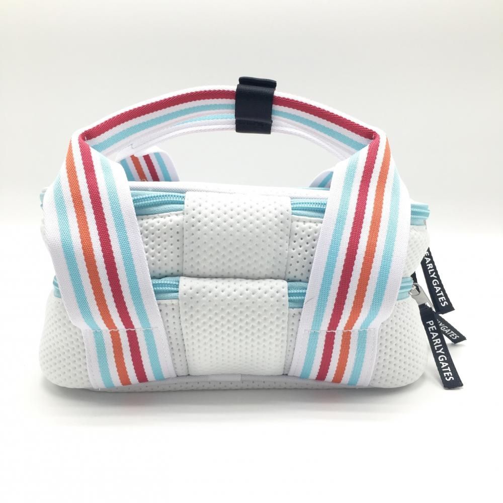新品】パーリーゲイツ 保冷カートバッグ 白×ライトブルー 二層式