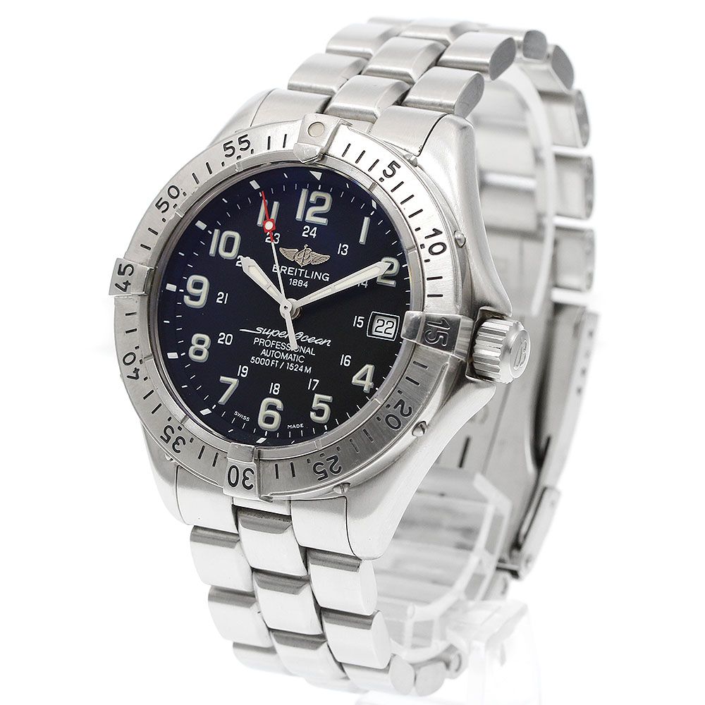  ブライトリング BREITLING A17345 スーパーオーシャン デイト 自動巻き メンズ 保証書付き_942758 デイリー使い 自動巻き時計 腕時計(アナログ)