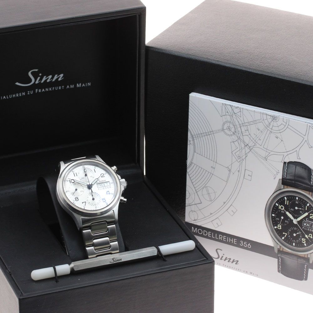 ジン Sinn 356 フリーガーⅢ デイデイト クロノグラフ 自動巻き メンズ き_942817 柄物 自動巻き時計 腕時計(アナログ)