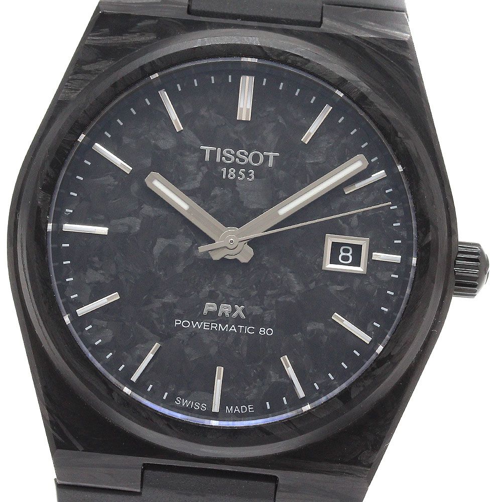 ティソ TISSOT T137.907.97.201.00 PRX パワーマティック80 カーボン デイト 自動巻き メンズ 箱 保証書付き_943077