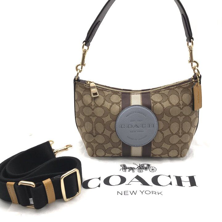 美品 COACH コーチ シグネチャー キャンバス ミニ 2WAY ショルダー ハンド ショルダー バッグ ブラウン レディース BAG 鞄 r1060 美品 COACH コーチ シグネチャー キャンバス ミニ 2WAY ショルダー