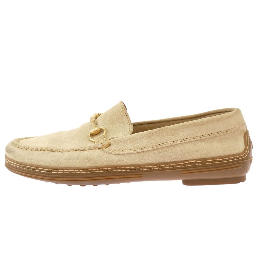 GUCCI グッチ ホースビット スエード ローファー ベージュ系 7M【中古