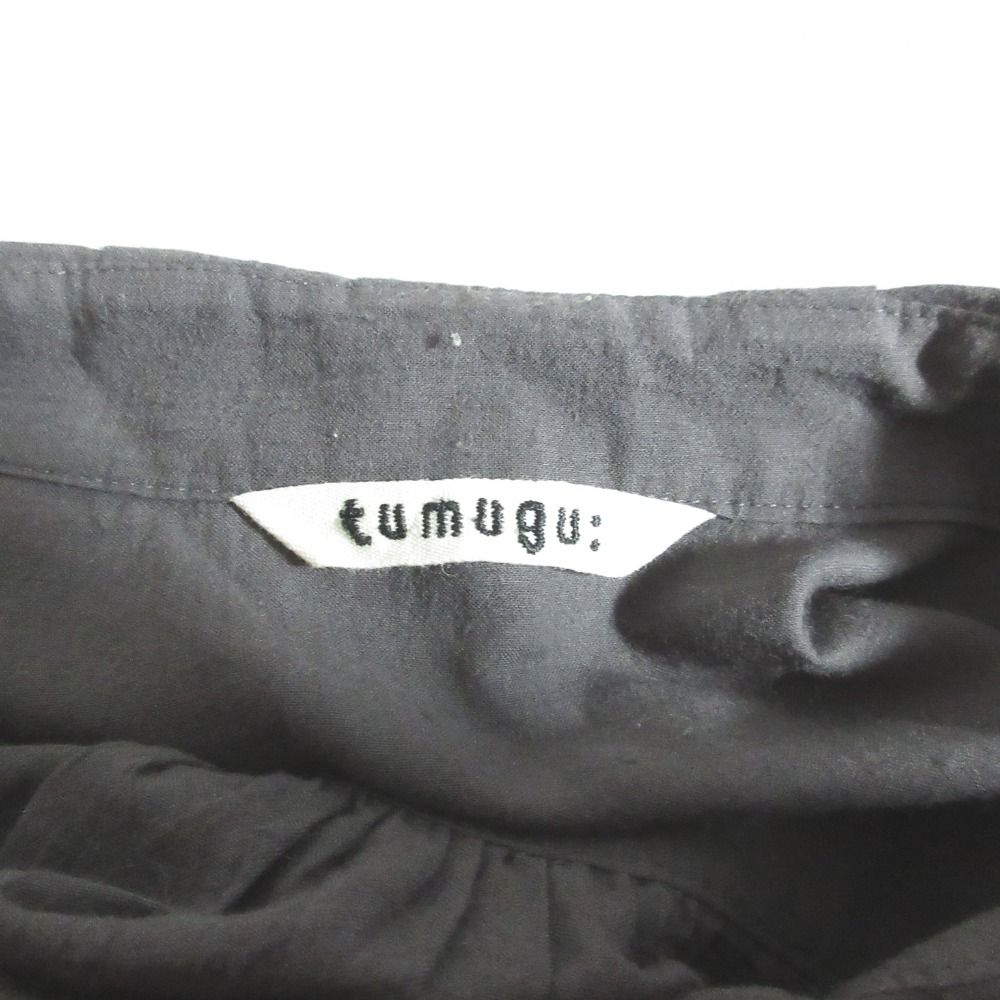良品 tumugu ツムグ ロングスリーブ フリルカラー シャツ ブラウス