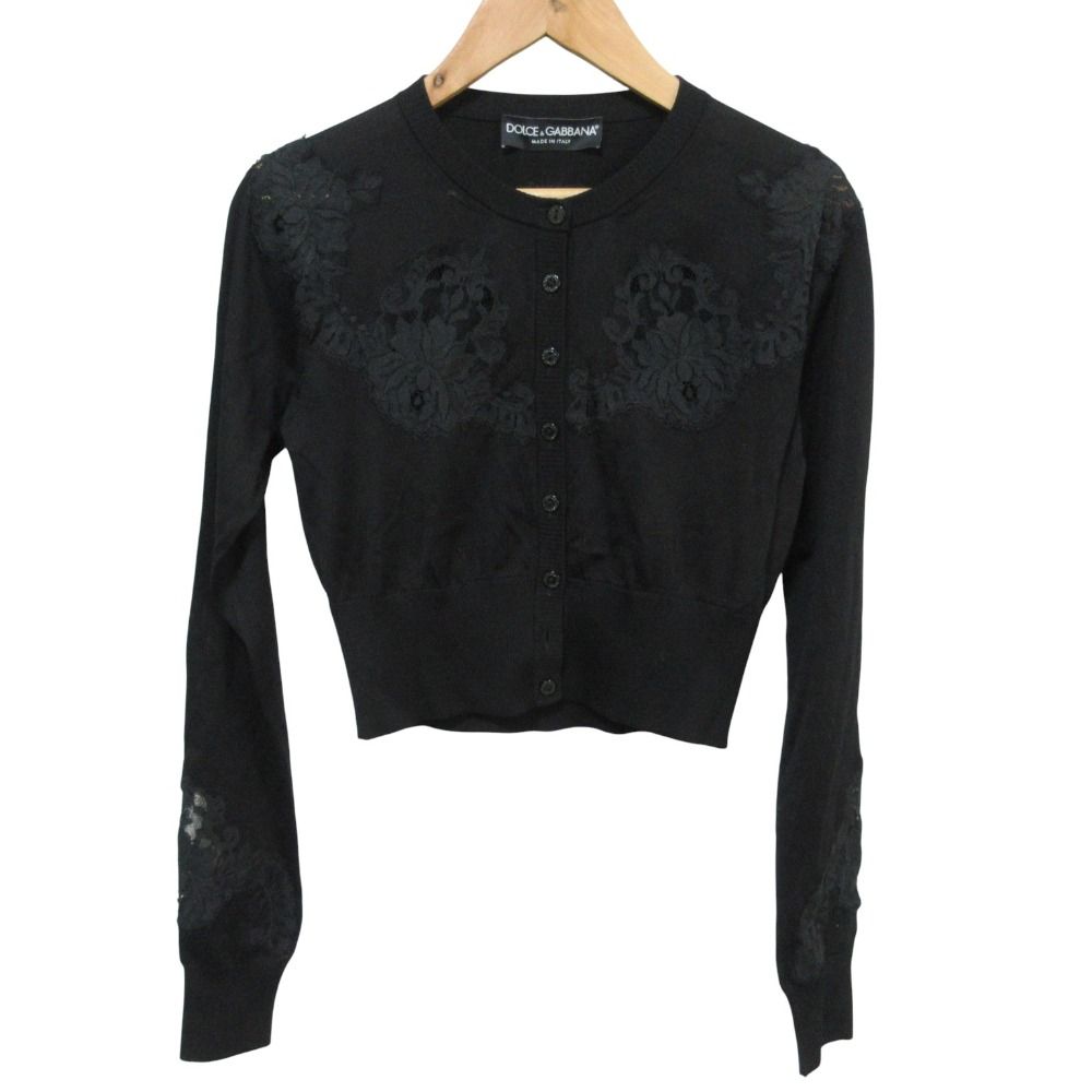 美品 DOLCE&GABBANA ドルチェ&ガッバーナ フラワーレース付き ニット