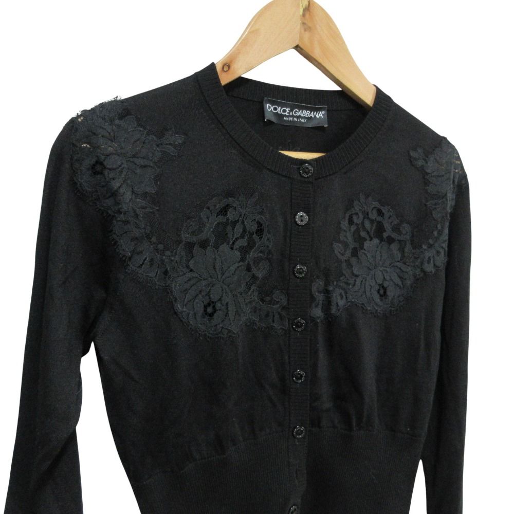 美品 DOLCE&GABBANA ドルチェ&ガッバーナ フラワーレース付き ニット