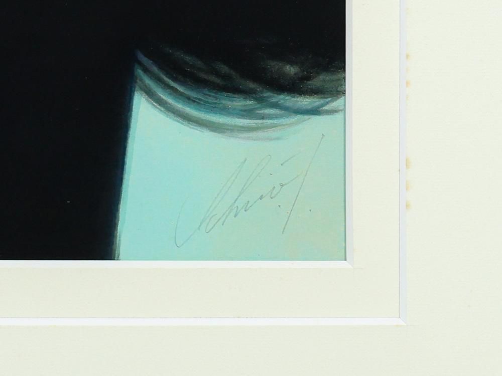 真作】【WISH】鶴田一郎「黒い髪」リトグラフ 約10号 直筆サイン