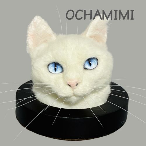穴から覗く白猫さん ネコ 猫 ねこ ハンドメイド 羊毛フェルト リアル