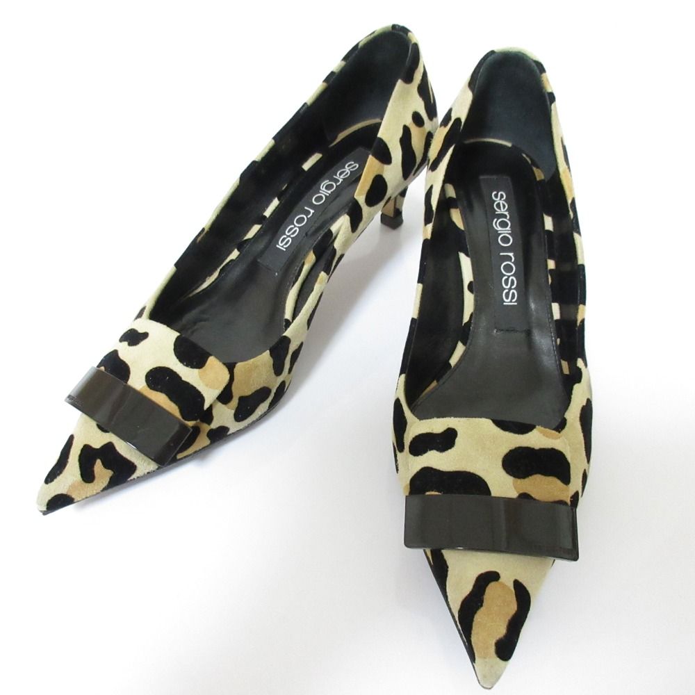 Sergio Rossi セルジオロッシ SR1 045 レオパード スエード パンプス