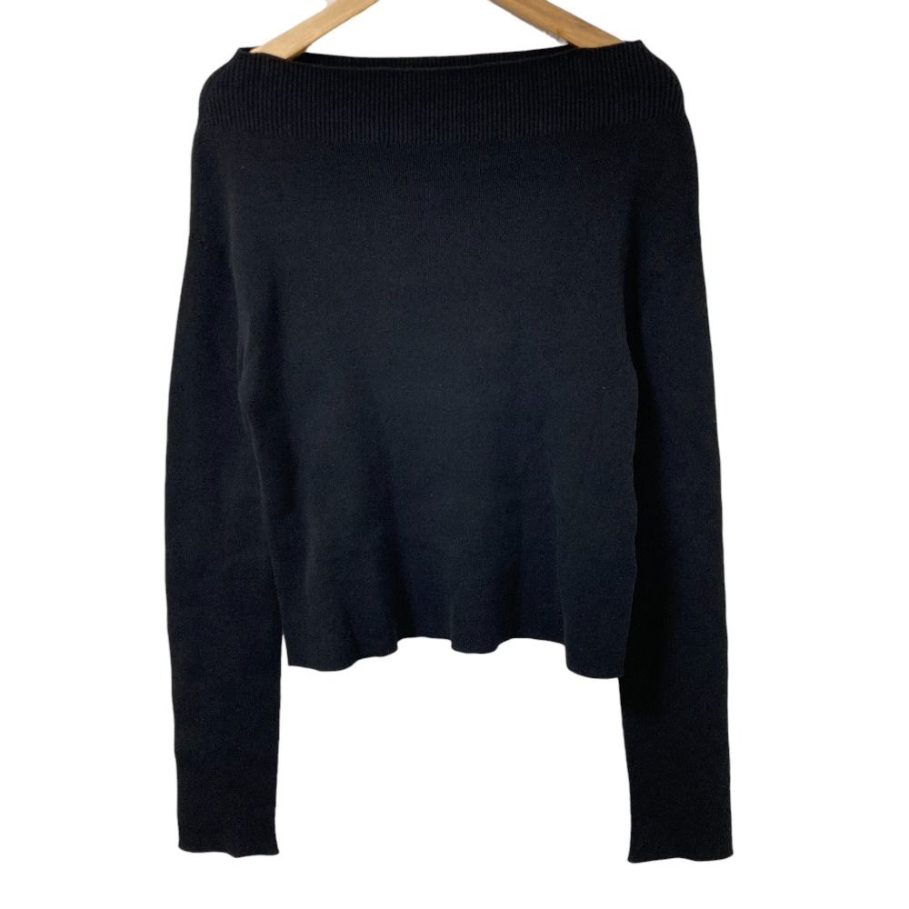 良品 24SS Deuxieme Classe ドゥーズィエムクラス off shoulder プルオーバー オフショルダー ニット カットソー ブラック レディース 古着 中古 USED 良品 24SS Deuxieme Classe ドゥーズィエムクラス off shoulder プル