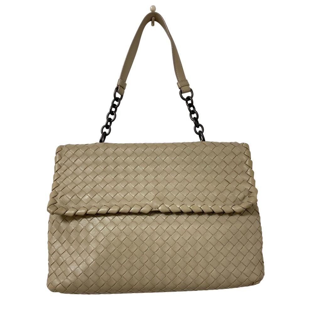 良品 BOTTEGA VENETA ボッテガヴェネタ オリンピア イントレチャート チェーン ショルダーバッグ グレージュ レディース 古着 中古 USED 良品 BOTTEGA VENETA ボッテガヴェネタ オリンピア イントレチャート