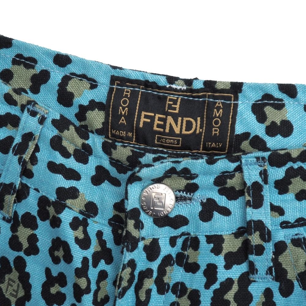 FENDI フェンディ パンツ サイズ27 リネン × コットン レオパード