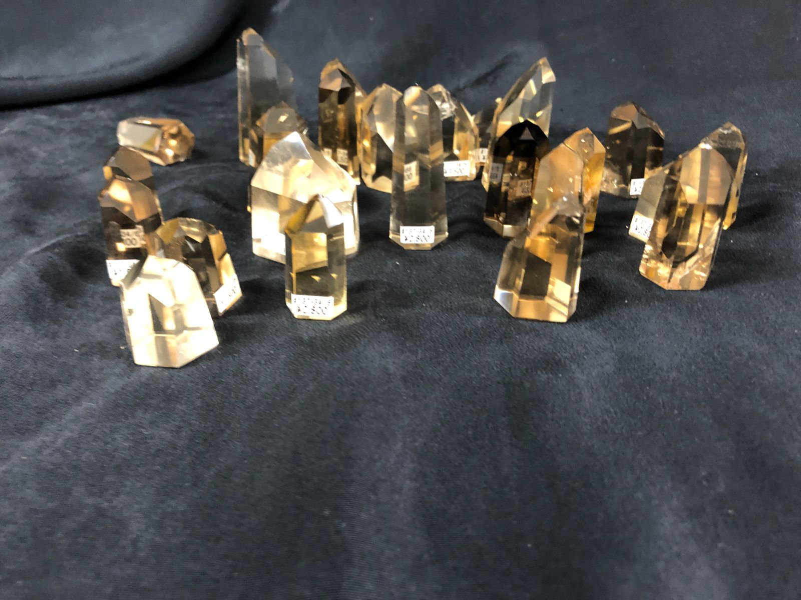  シトリンスモーキーポイントBOX|コリント産 アナログ時計 置物 インテリア小物