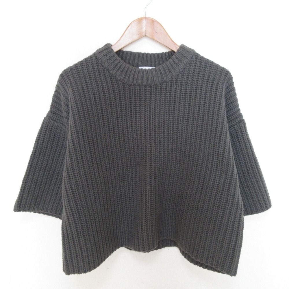 美品 HYKE ハイク RIBBED CROP TOP ショート丈 ミドルゲージニット