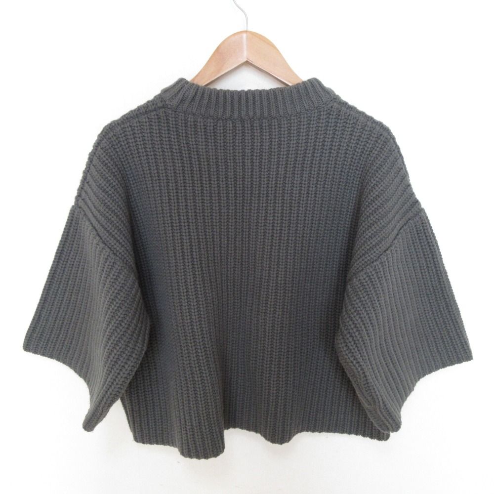 美品 HYKE ハイク RIBBED CROP TOP ショート丈 ミドルゲージニット