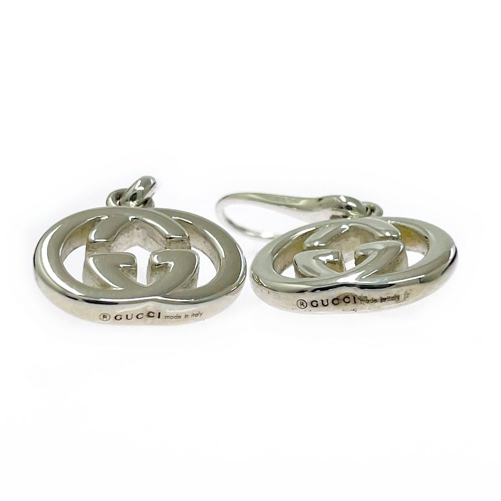 中古】GUCCI グッチ シルバー インターロッキングG フック ピアス 7.6g